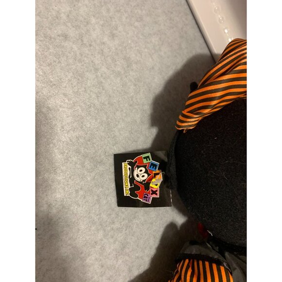 New Toy Works Felix The Cat Plush Stuffed Animal Doll Toy Orange Black Outfit Ha - Picture 6 of 6